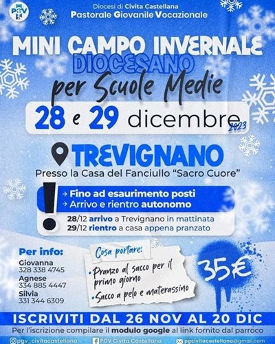 Mini campo invernale per scuole medie